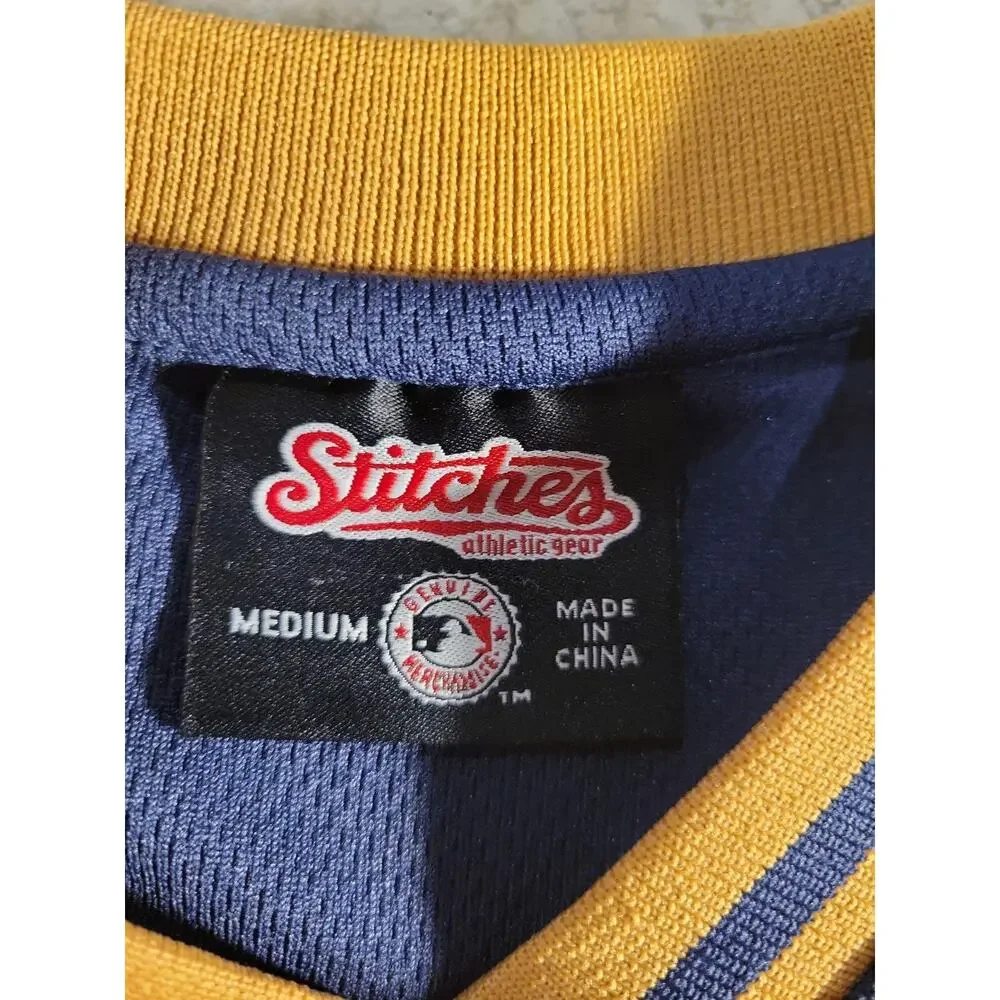 Stitches Milwaukee Brewers Jersey baseball MLB Youth Size Medium Boys Kids